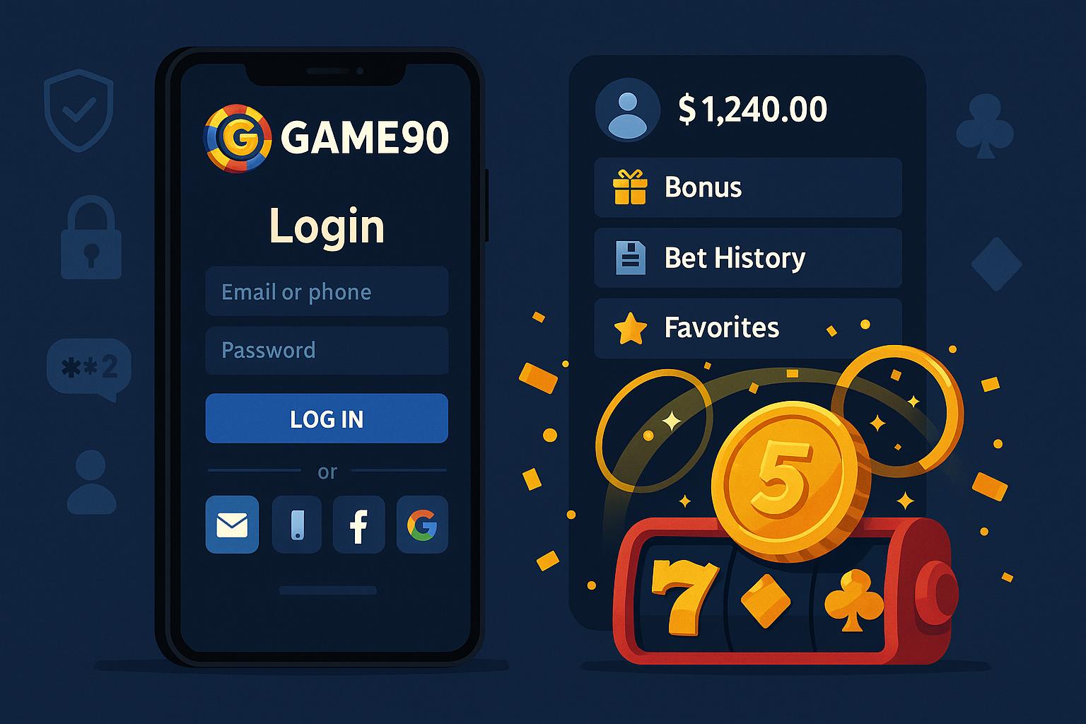 Criar uma nova Conta no plataforma GAME90